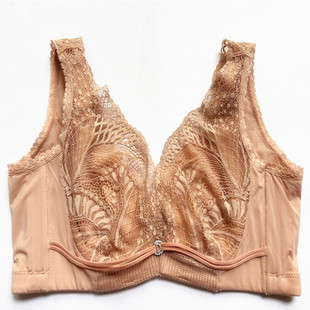 品牌蕾丝超薄无海绵大胸显小软钢圈文胸罩聚拢收副乳女士内衣0016