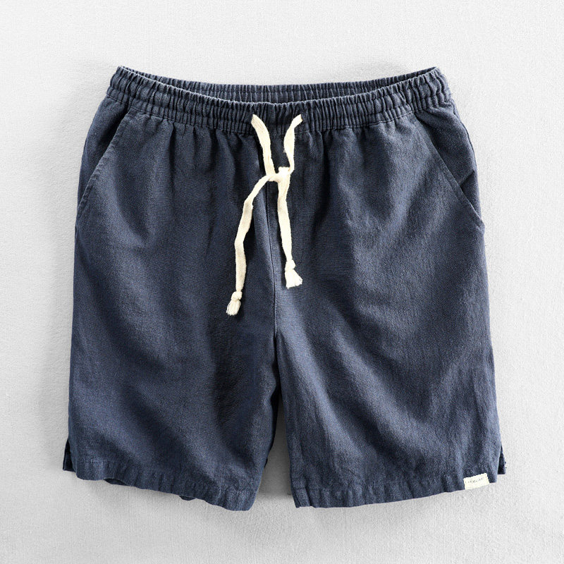 沙滩短裤宽松棉麻五分裤
