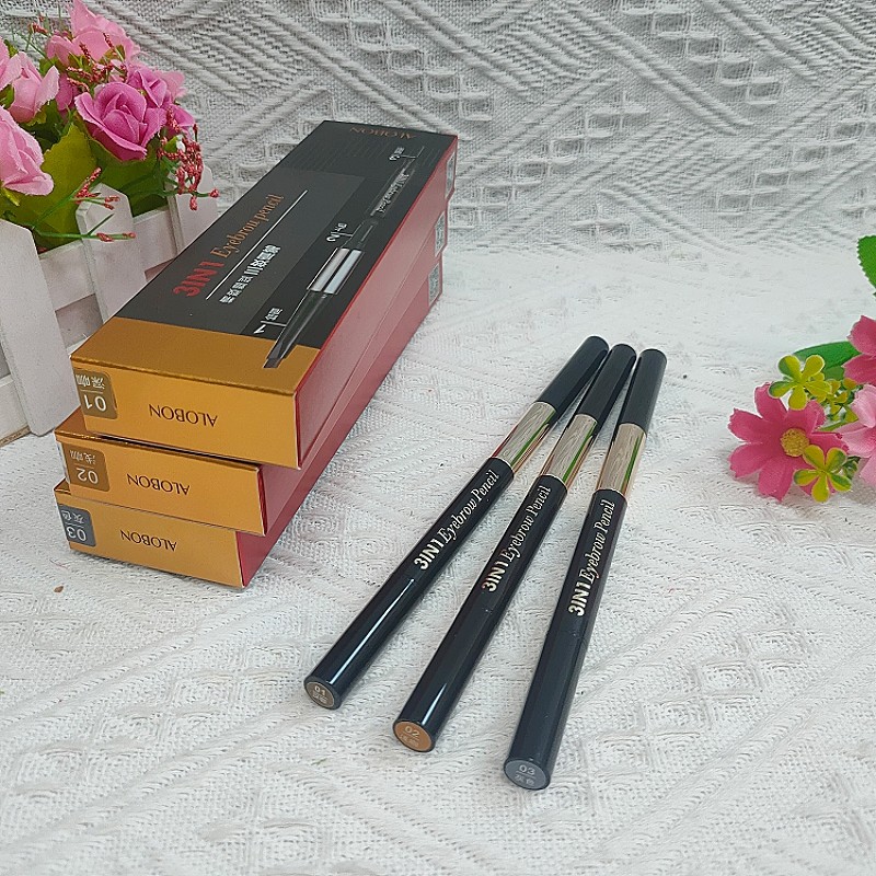 雅邦精致塑型三效眉笔眉粉眉刷易上色自然自动不易脱色正品清仓