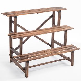 新款 饰花架大棚花盆室内多层阶梯实木绿萝户外庭院u. 防腐木阳台装