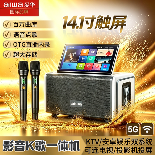 aiwa爱华AI680家庭KTV音响点歌机电视卡拉OK歌户外广场舞直播露营