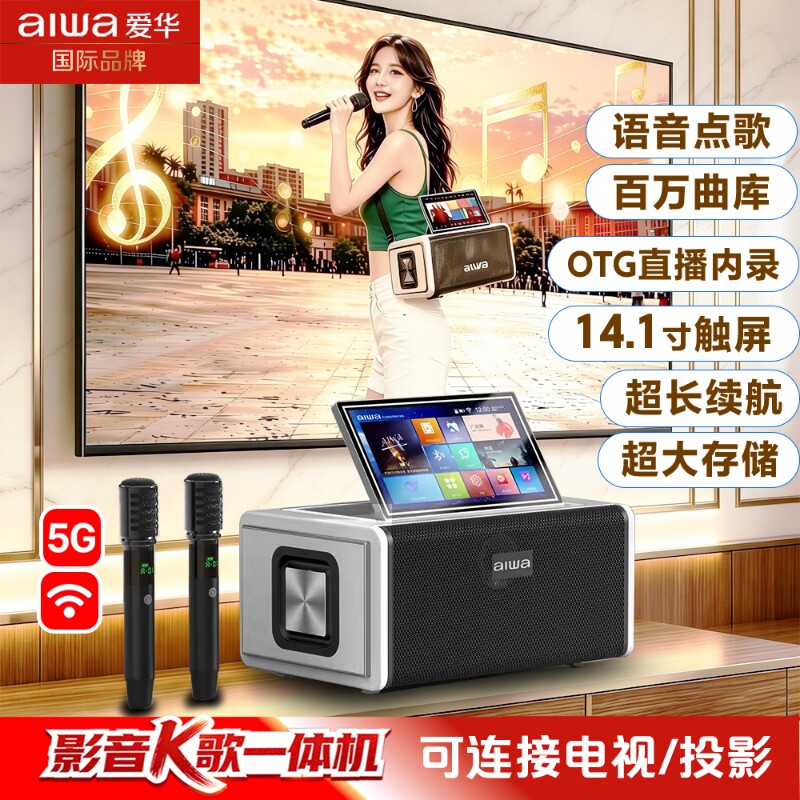 aiwa爱华AI680/670户外广场舞音响点歌机直播露营电视家庭KTV音响