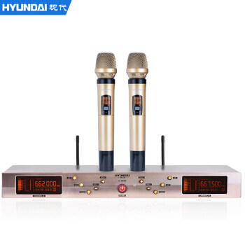 现代U9000无线话筒一拖二麦克风 远距离防啸叫U段家用KTV会议K歌