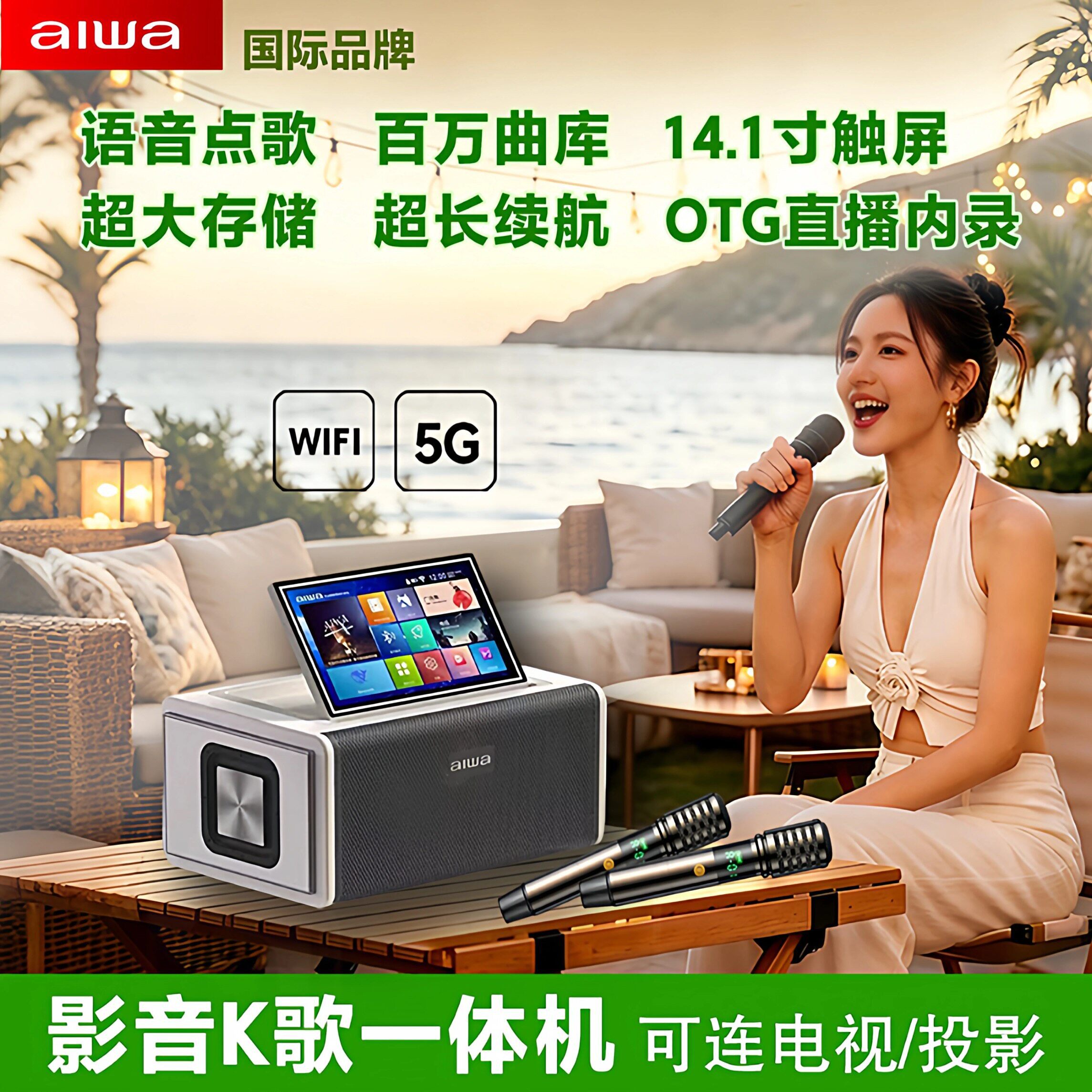 aiwa爱华AI680/260点歌机户外广场舞音响直播露营家庭KTV电视音响