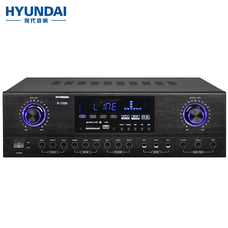 现代K1200定阻蓝牙功放机额定120W家庭KTV会议室展厅教室音响功放