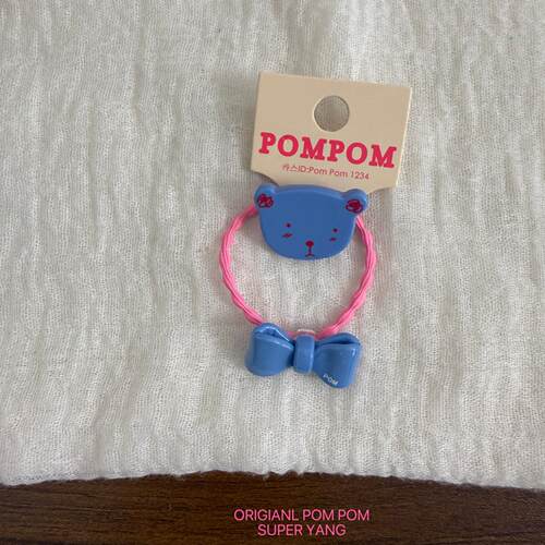 韩国original pom pom2026春款发饰碎花小熊小兔蝴蝶结双头皮筋