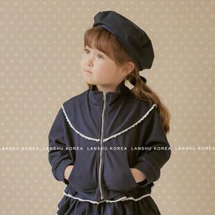 【Bananaj】26春款女童蕾丝拼接立领拉链外套