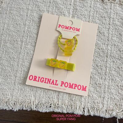 韩国original pom pom2026春款发饰方块樱桃草莓发圈皮筋发圈发夹
