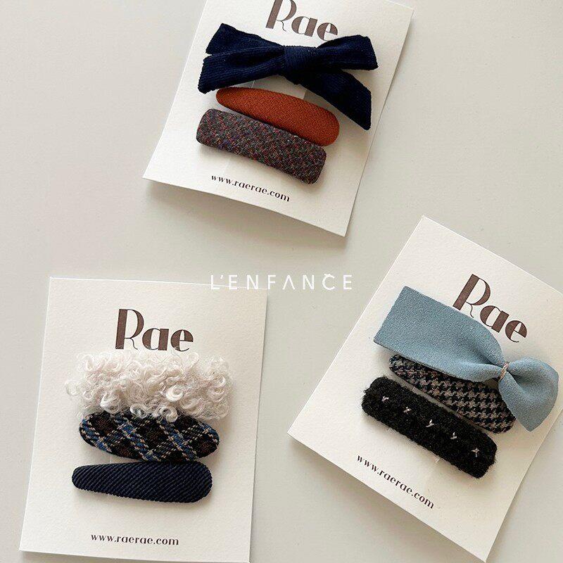 ■LENFANCE 现货 Rae 宝宝儿童手工小众百搭秋冬复古高级发夹发饰图片