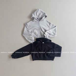 【Oahu】26春款中大童超百搭纯色短装连帽外套