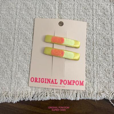 韩国original pom pom2026春款发饰长方形格纹亮片掰掰夹发夹