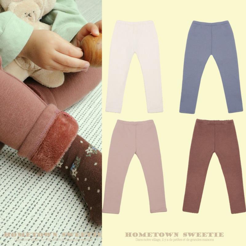 哦哦乐韩国童装加绒裤现货！韩国童装Amber正品女童冬季纯棉加绒