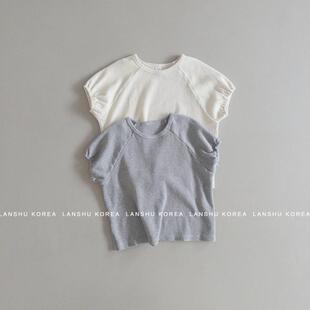 【Oahu】26春夏款中大童纯色基础可叠搭短袖T恤