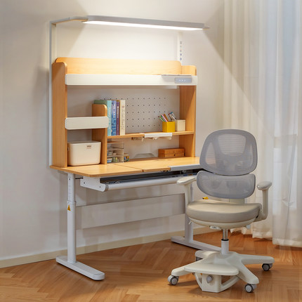 八九间T7儿童学习桌可升降小学生书家用桌实木写字桌家用桌椅套装