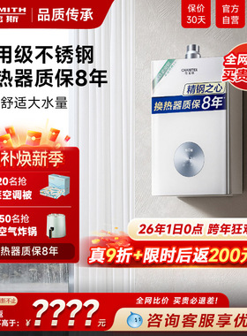 政府补贴】AO史密斯佳尼特13升家用燃气热水器恒温天然气16升TC1