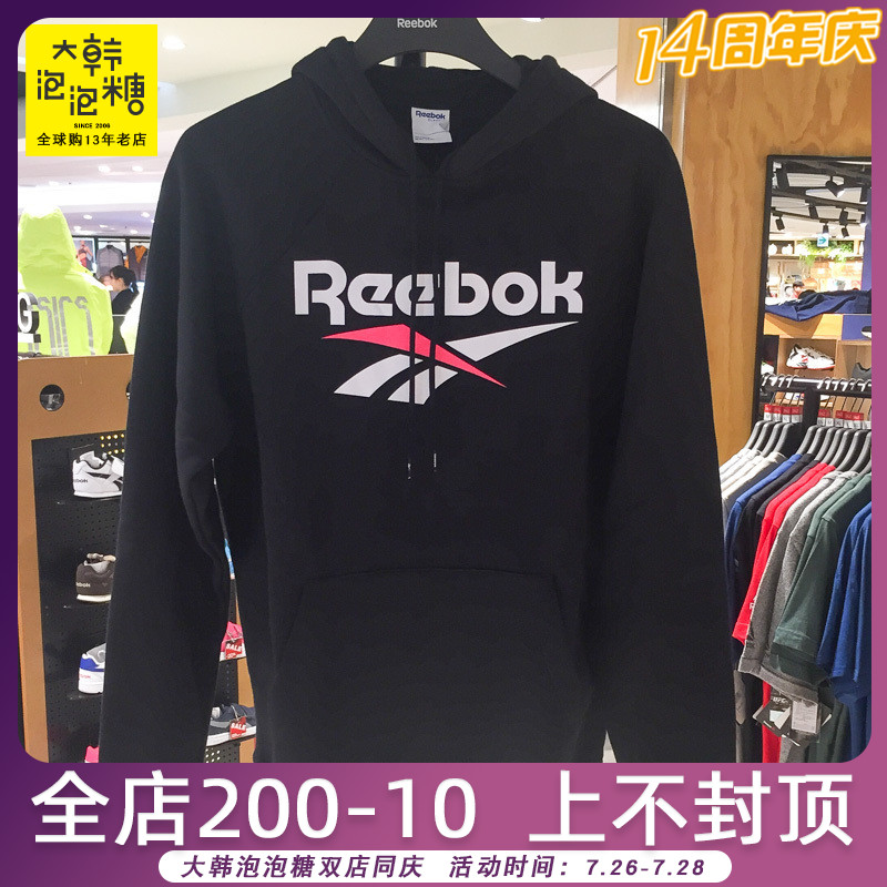 韩国代购REEBO/锐步K男士休闲字母连帽运动卫衣大韩泡泡糖DW9519