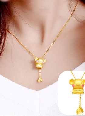 龙年十二生肖米奇韩版黄金项链