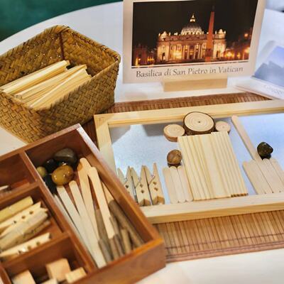 瑞吉欧蒙氏建筑开放性材料游戏