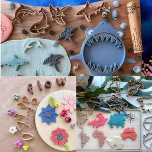 植物动物食物彩泥模具感官盆沙子印章配件形状压模工具幼儿园