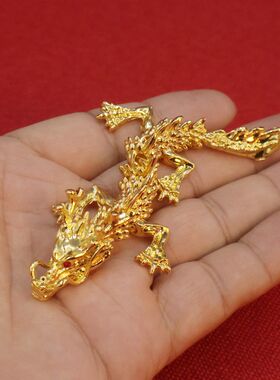 小号10CM金色活动小龙爆款热销3D活体神龙摆件古董古玩生肖龙工艺