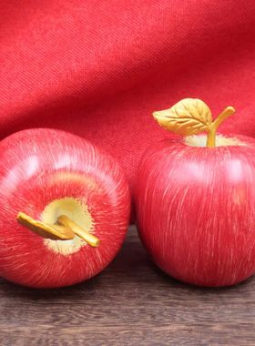 手工彩绘大红铜苹果摆件铜制苹果新年平安圣诞礼品礼物家居装饰