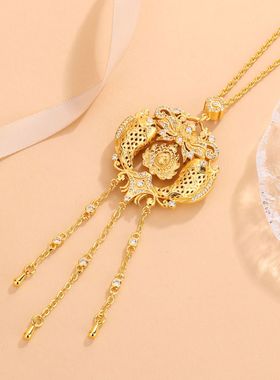 2026新款中国风女士双鱼戏珠项链时尚百搭设计感轻奢锦鲤锁骨链女