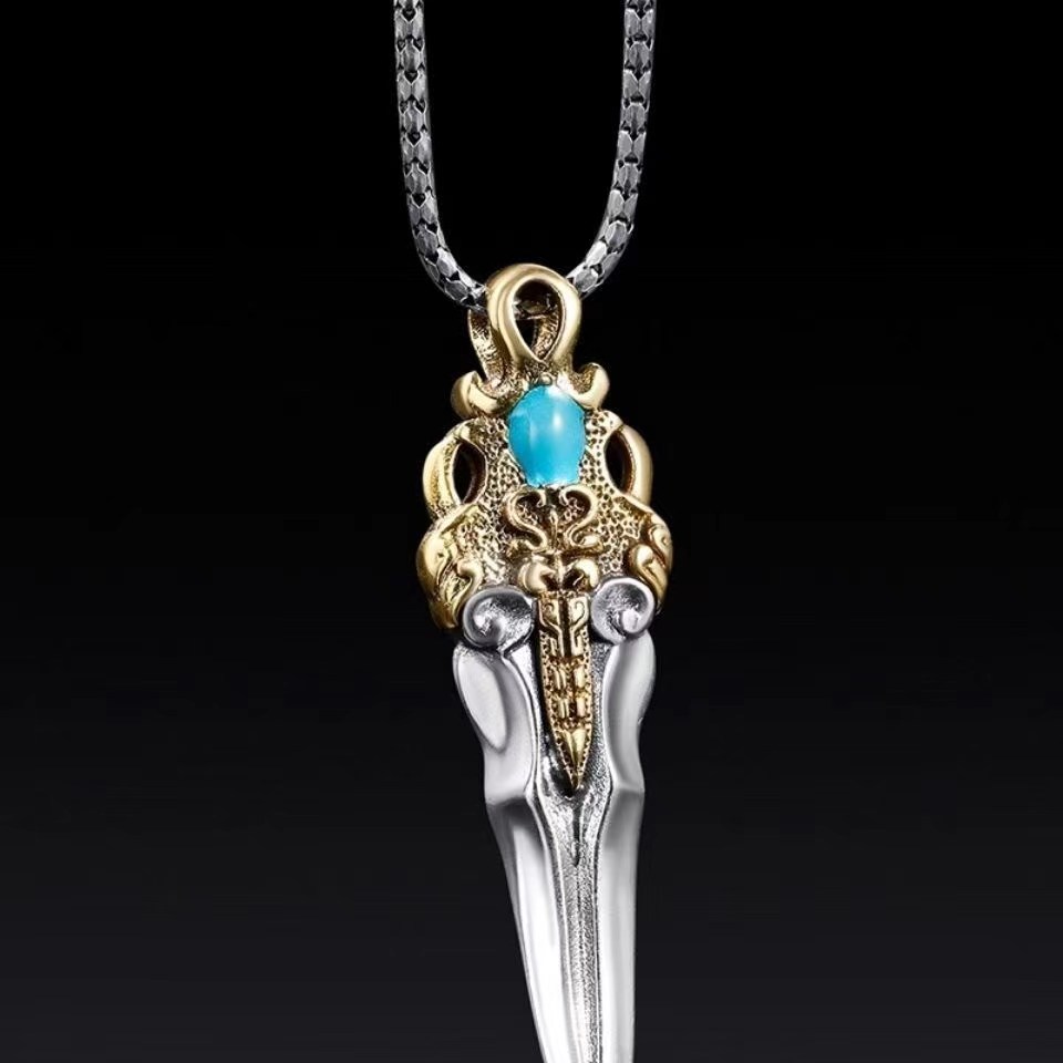 新款时尚项链男士轩辕剑吊坠潮牌嘻哈潮男霸气复古简约个性件挂