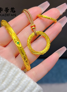 男女款久不掉色黄金色沙金魔童闹海哪吒乾坤圈戒指新中式哪吒指环