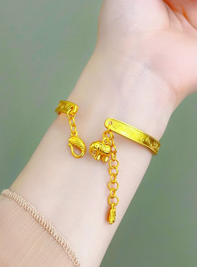 古法福满传家吉言小象手镯开口可调节高级感国风新中式送女友