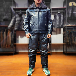 2025冬季 新款 飞行真皮皮衣男女加肥加大码 空飞山羊皮茄克夹克套装