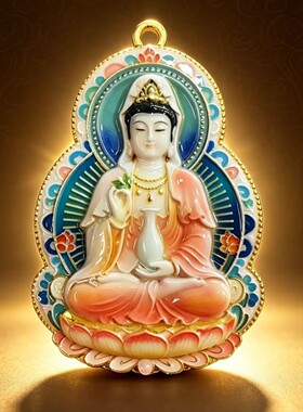男女高级感轻奢新中式宝瓶莲花观音吊坠衣链大日如来佛牌挂坠项链