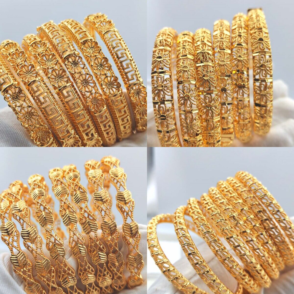 2026款设计感手镯跨境热销全金手镯女Fashion Women Gold Jewelry