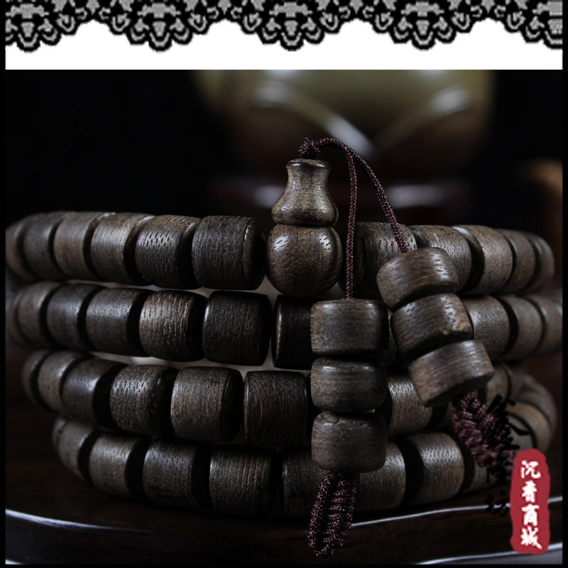 HIGH OIL INDONESIA KALIMANTAN NATURAL OLD MATERIAL AGARWOOD BRACELET 108 BUCKET BEADS MALE AND FEMALE BUDDHA BEADS BRACELET FIDELITY