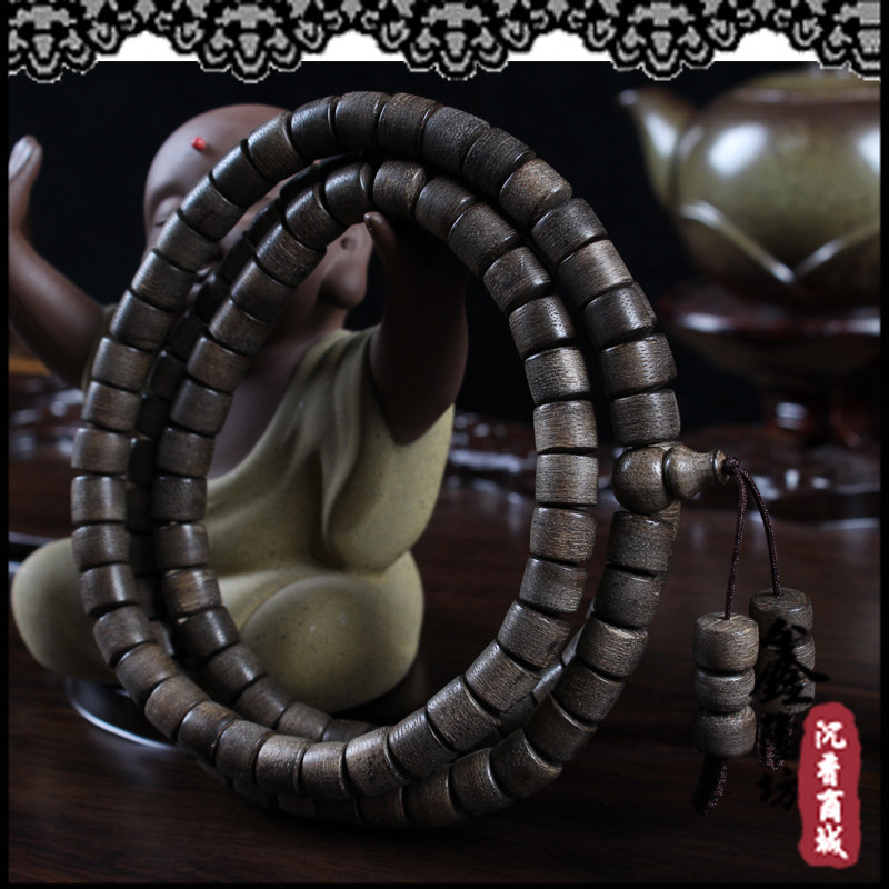 HIGH OIL INDONESIA KALIMANTAN NATURAL OLD MATERIAL AGARWOOD BRACELET 108 BUCKET BEADS MALE AND FEMALE BUDDHA BEADS BRACELET FIDELITY