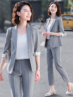 职业套装女2025春夏季新款韩版修身七分袖小西装气质时尚休闲西服