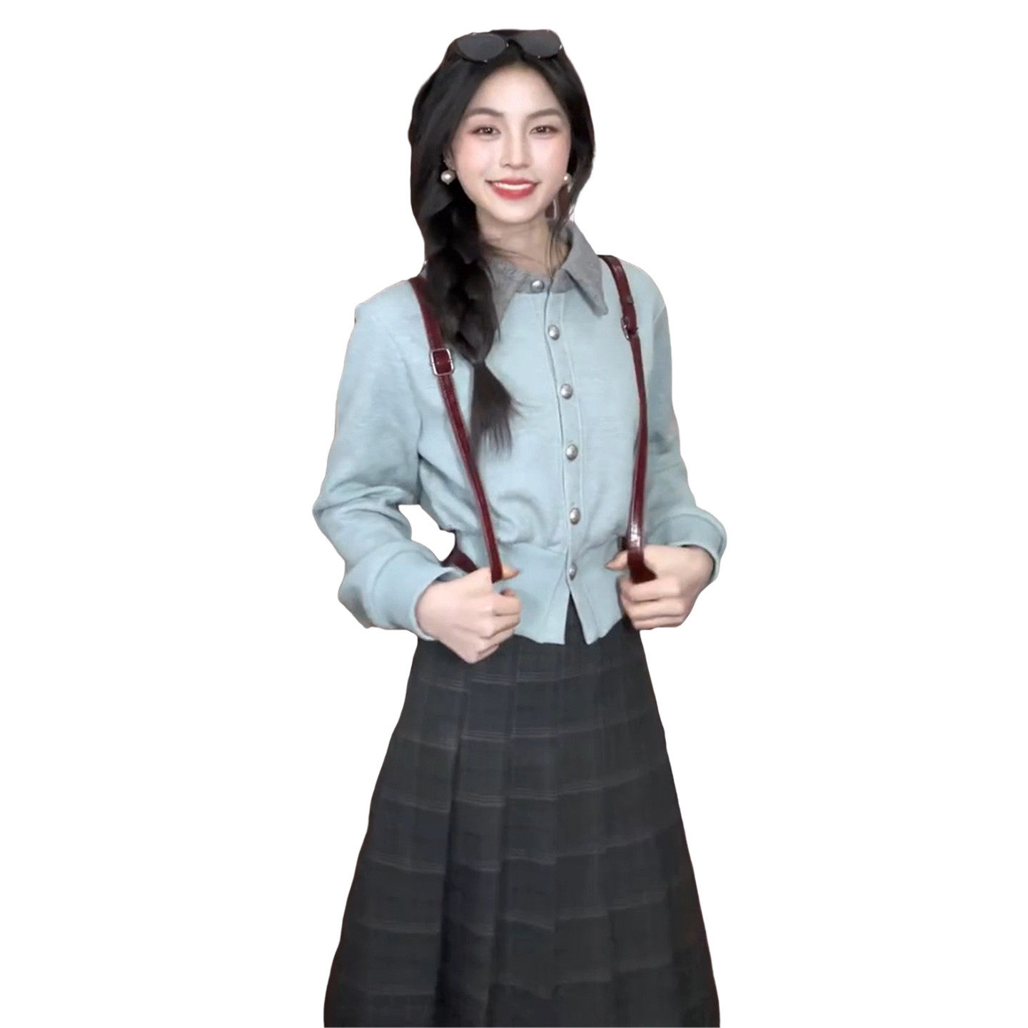 法式小香风针织连衣裙子女2026新款春秋高级感气质穿搭一整套长裙