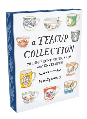 现货 英文原版 茶杯收藏笔记：20张不同的便签和信封 A Teacup Collection Notes: 20 Different Notecards and Envelopes