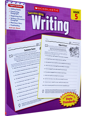 【外图原版】进口英文 Scholastic Success with Writing, Grade 5 学乐出版 英文写作 成功系列 五年级