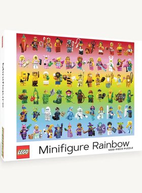 现货 英文原版 LEGO Minifigure Rainbow 1000-Piece Puzzle 乐高迷你人偶彩虹 1000 件拼图