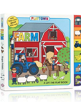 【外图原版】进口英文 Playtown系列 Farm A Lift-the-Flap book 纸板翻翻书 边玩边学 幼儿启蒙绘本童书 儿童绘本 撕不烂纸板书