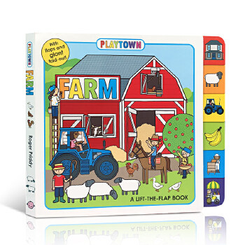 【外图原版】进口英文 Playtown系列 Farm A Lift-the-Flap book 纸板翻翻书 边玩边学 幼儿启蒙绘本童书 儿童绘本 撕不烂纸板书