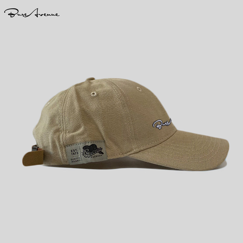 BURE AVENUE VERSATILE PATCH SOFT TOP BASEBALL CAP FOR MEN AND WOMEN SUMMER CASUAL VINTAGE LEATHER TAIL STRAP CAP
