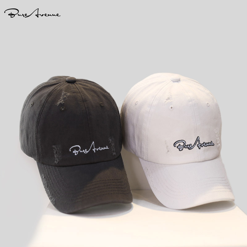 TRENDY BRAND BURE AVENUE DUCK TONGUE HAT INTERNET CELEBRITY SUNSCREEN 2024 SUMMER SUNSHADE DISTRESSED RIPPED BASEBALL CAP INS