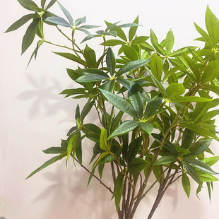 仿真植物手感发财假叶子马醉木水石榕树枝北欧风婚庆插花造景装饰