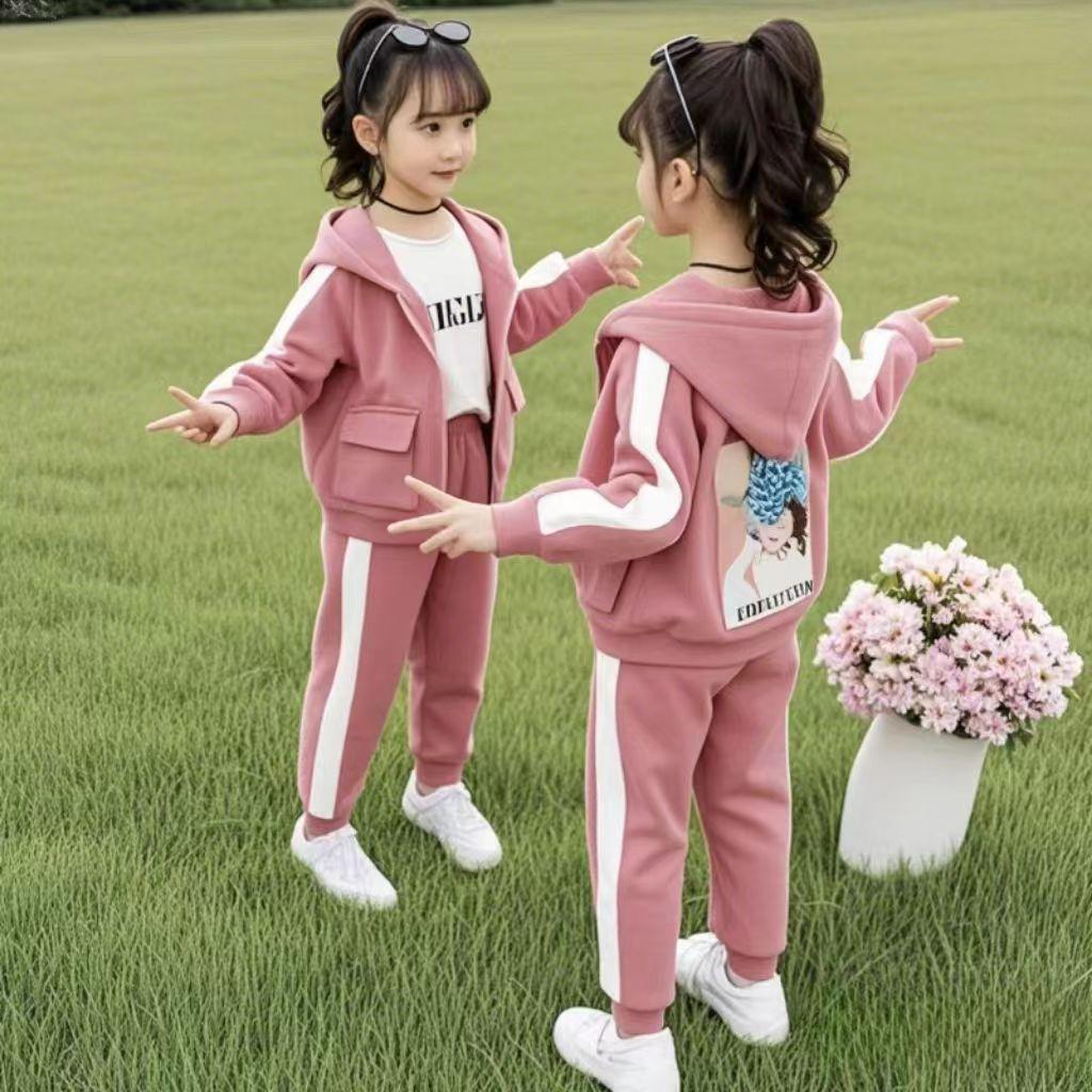女童灯芯绒套装2025新款春秋洋气中大童小女孩网红秋冬韩版两件套