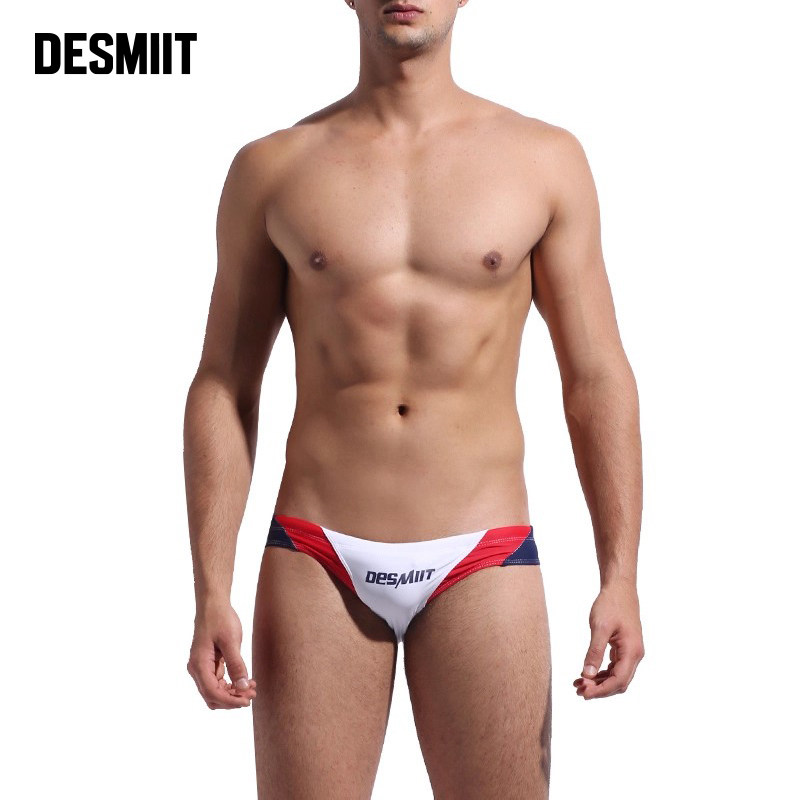 desmiit 男士低腰性感三角泳裤夏季美黑裤海边沙滩游泳裤泡温泉裤