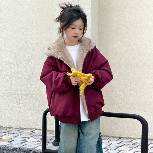女童冬装加厚皮毛一体