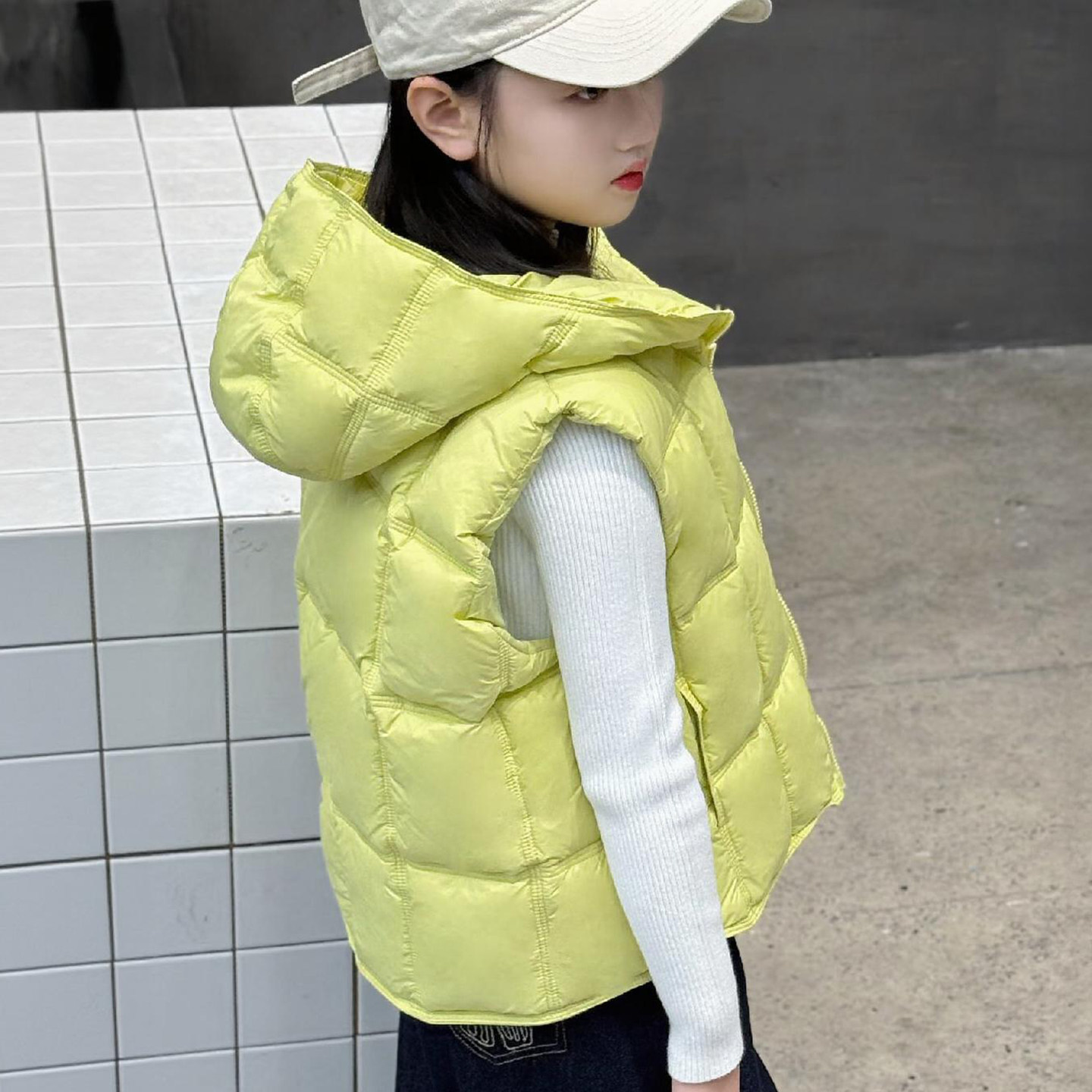 女童秋冬棉马甲童装新款女孩洋气连帽坎肩儿童冬季内搭棉背心韩版