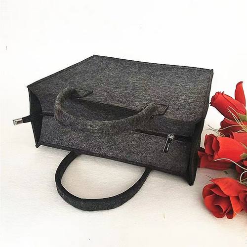 毛毡手提袋拉链包礼品袋托特包女