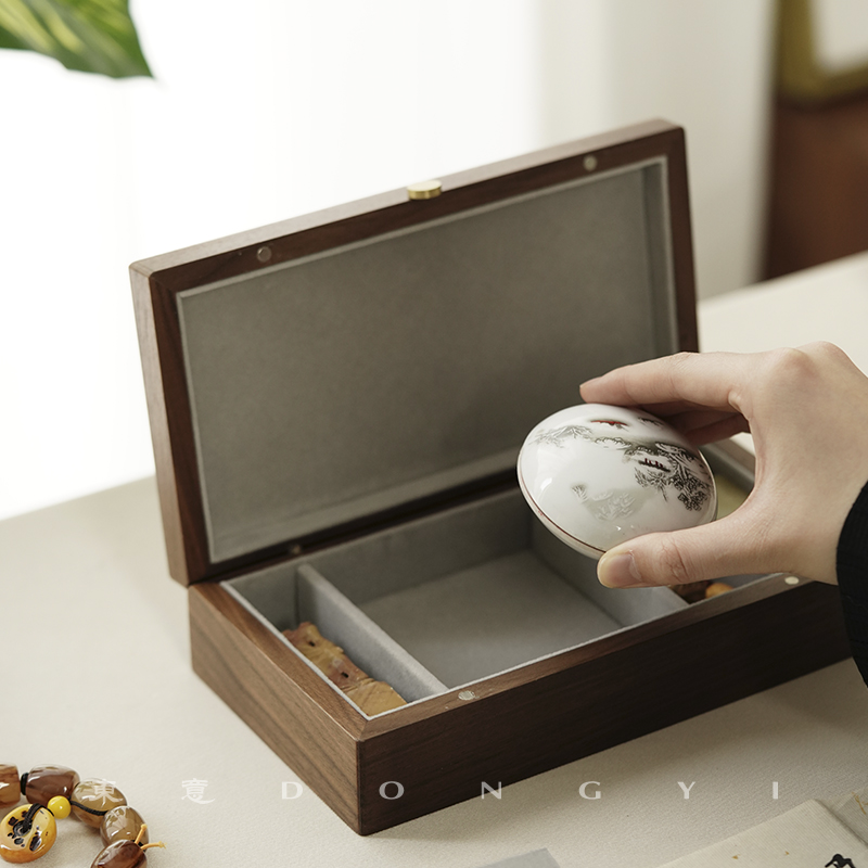 6格可拆卸书法书画便携黑胡桃木